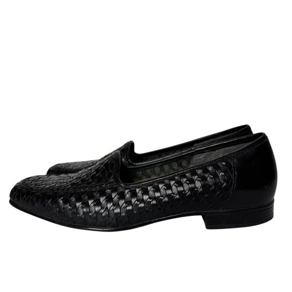Naturalizer Sammy Black Woven Leather Slip-On Flats Loafers Women's Size 8N - Picture 3 of 16